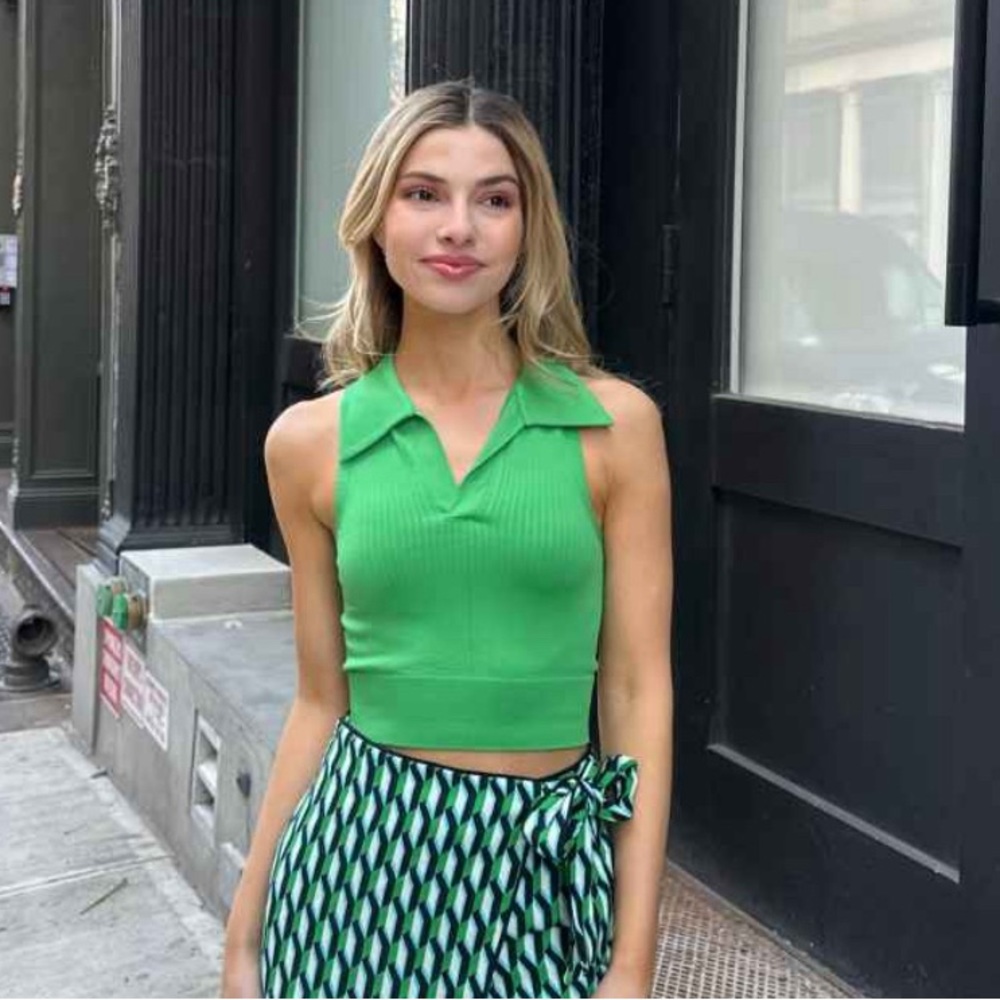 DVF x Target polo crop top sports bra tank MEDIUM